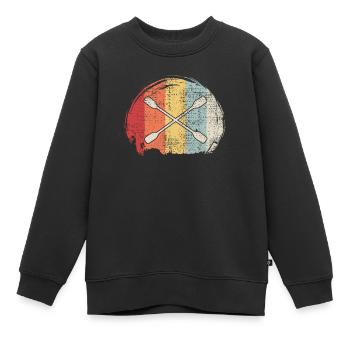 Kajak Paddel Retro - Kinder Premium Organic Sweatshirt - Schwarz - Vorne - AI Model Kid Female (0cm)