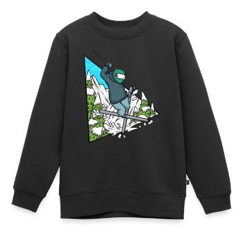 Skifahren Ski Ski Ski Winter Sport Ski - Kinder Premium Organic Sweatshirt - Schwarz - Vorne - AI Model Kid Female (0cm)