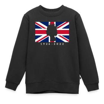 RIP Queen Uk Flag - Sweat Premium enfant bio - noir - Devant - AI Model Kid Female (0cm)
