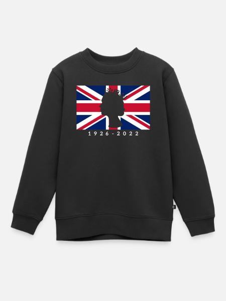 RIP Queen UK Flagge - Kinder Premium Organic Sweatshirt - Schwarz