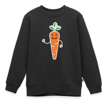 Carotte Homme Carotte Carottes Légumes - Sweat Premium enfant bio - noir - Devant - AI Model Kid Female (0cm)