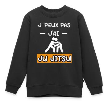je peux pas j'ai ju jitsu cadeau ju jitsu - Sweat Premium enfant bio - noir - Devant - AI Model Kid Female (0cm)