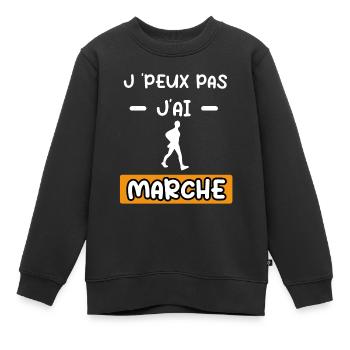 je peux pas j'ai marche cadeau marche - Sweat Premium enfant bio - noir - Devant - AI Model Kid Female (0cm)