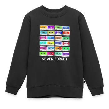 Never Forget Audio Cassette - Kinder Premium Organic Sweatshirt - Schwarz - Vorne - AI Model Kid Female (0cm)
