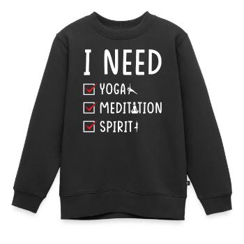 Yoga Meditation Spirit - Kinder Premium Organic Sweatshirt - Schwarz - Vorne - AI Model Kid Female (0cm)