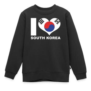 J’adore le drapeau du cœur de la Corée du Sud La Corée du Sud - Sweat Premium enfant bio - noir - Devant - AI Model Kid Female (0cm)
