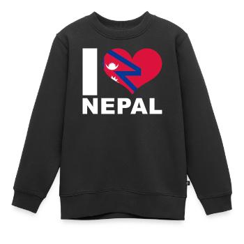 Ich liebe Nepal Herz Flagge Nepal - Kinder Premium Organic Sweatshirt - Schwarz - Vorne - AI Model Kid Female (0cm)