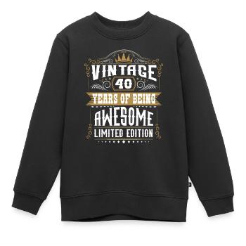 40 ans d’être génial 40 anniversaire 40 ans - Sweat Premium enfant bio - noir - Devant - AI Model Kid Female (0cm)