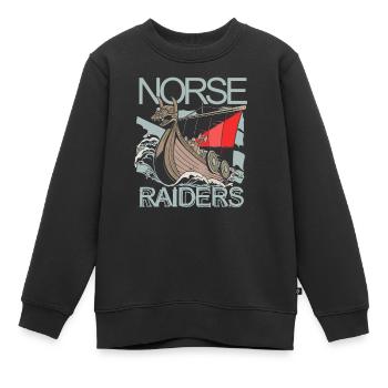 Norse Raiders Nordic Robbers Vikings Norvège - Sweat Premium enfant bio - noir - Devant - AI Model Kid Female (0cm)