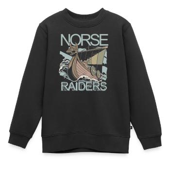 Norse Raiders Nordic Robbers Vikings Norvège - Sweat Premium enfant bio - noir - Devant - AI Model Kid Female (0cm)
