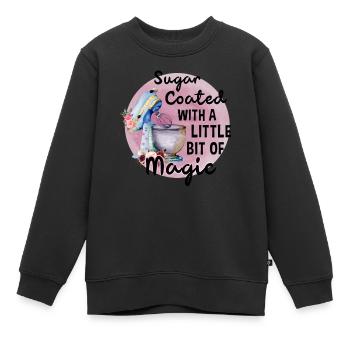 Boulangerie Baker Boulangerie Boulangerie Gâteau de confiserie - Sweat Premium enfant bio - noir - Devant - AI Model Kid Female (0cm)
