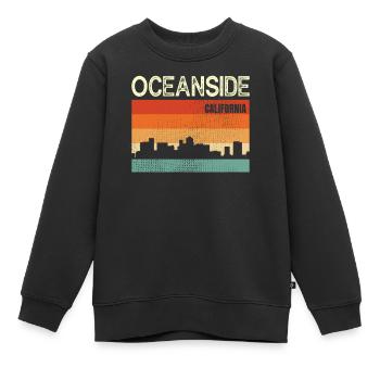 Côté océan - Sweat Premium enfant bio - noir - Devant - AI Model Kid Female (0cm)