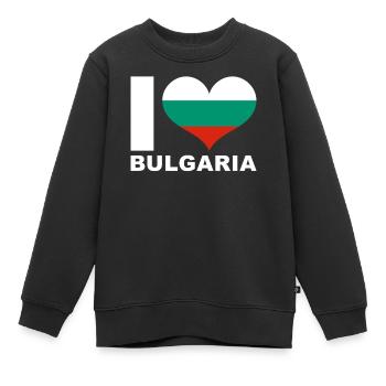 Ich liebe Bulgarien Herz Flagge Bulgarien - Kinder Premium Organic Sweatshirt - Schwarz - Vorne - AI Model Kid Female (0cm)