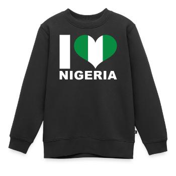 Ich liebe Nigeria Herz Flagge Nigeria - Kinder Premium Organic Sweatshirt - Schwarz - Vorne - AI Model Kid Female (0cm)