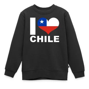 Ich liebe Chile Herz Flagge Chile - Kinder Premium Organic Sweatshirt - Schwarz - Vorne - AI Model Kid Female (0cm)