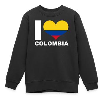 Ich liebe Kolumbien Herz Flagge Kolumbien - Kinder Premium Organic Sweatshirt - Schwarz - Vorne - AI Model Kid Female (0cm)