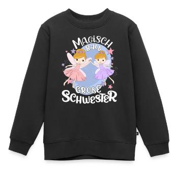 Große Schwester Fee werdende große Schwester - Kinder Premium Organic Sweatshirt - Schwarz - Vorne - AI Model Kid Female (0cm)