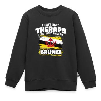 Brunei - Sweat Premium enfant bio - noir - Devant - AI Model Kid Female (0cm)