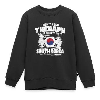 Corée du Sud - Sweat Premium enfant bio - noir - Devant - AI Model Kid Female (0cm)