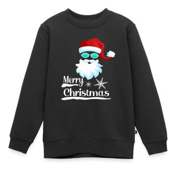 Père Noël Joyeux Noël Père Noël Père Noël - Sweat Premium enfant bio - noir - Devant - AI Model Kid Female (0cm)