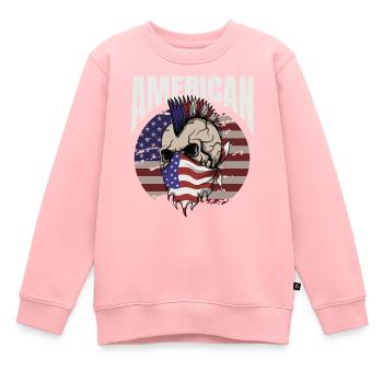 Totenkopf Tot Skelett - Kinder Premium Organic Sweatshirt - Rosa - Vorne - AI Model Kid Female (0cm)