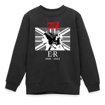 Queen Elizabeth II - RIP - La fin d’une époque - Sweat Premium enfant bio - noir - Devant - AI Model Kid Female (0cm)