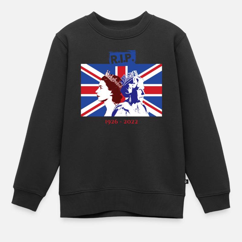 RIP - La reine Elizabeth II - La fin d’une époque - Sweat Premium enfant bio - noir