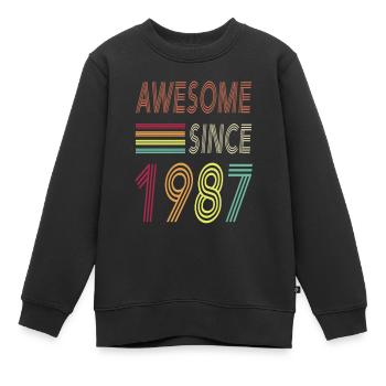 Awesome since 1987 - Kinder Premium Organic Sweatshirt - Schwarz - Vorne - AI Model Kid Female (0cm)