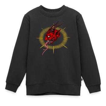 Teufel Teufelchen Pentagramm - Kinder Premium Organic Sweatshirt - Schwarz - Vorne - AI Model Kid Female (0cm)