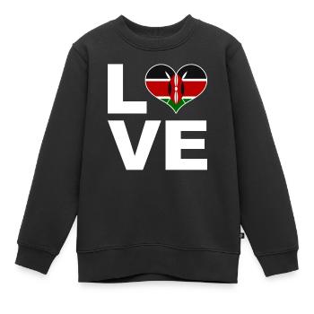 Ich liebe Kenia Herz Flagge Kenia - Kinder Premium Organic Sweatshirt - Schwarz - Vorne - AI Model Kid Female (0cm)