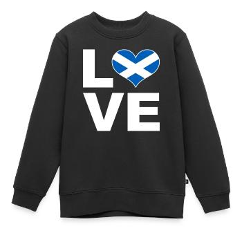 Ich liebe Schottland Herz Flagge Schottland - Kinder Premium Organic Sweatshirt - Schwarz - Vorne - AI Model Kid Female (0cm)