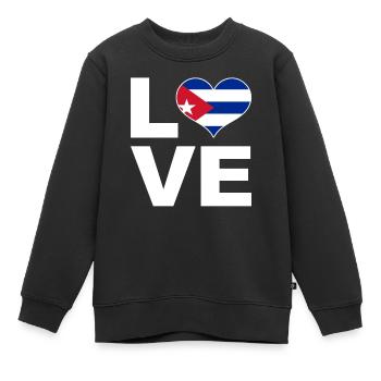 Ich liebe Kuba Herz Flagge Kuba - Kinder Premium Organic Sweatshirt - Schwarz - Vorne - AI Model Kid Female (0cm)