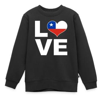 Ich liebe Chile Herz Flagge Chile - Kinder Premium Organic Sweatshirt - Schwarz - Vorne - AI Model Kid Female (0cm)