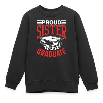 Fière sœur d’un diplômé diplômé - Sweat Premium enfant bio - noir - Devant - AI Model Kid Female (0cm)