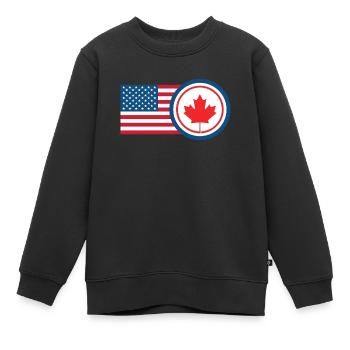 Kanada USA Fahne Herkunft - Kinder Premium Organic Sweatshirt - Schwarz - Vorne - AI Model Kid Female (0cm)