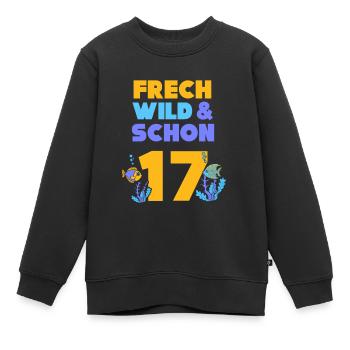 17 Jahre Geburtstag Fisch - Kinder Premium Organic Sweatshirt - Schwarz - Vorne - AI Model Kid Female (0cm)