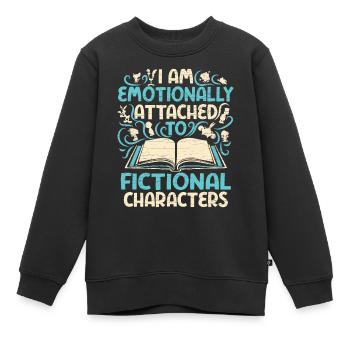 Bücherwurm Leseratte Bücher - Kinder Premium Organic Sweatshirt - Schwarz - Vorne - AI Model Kid Female (0cm)