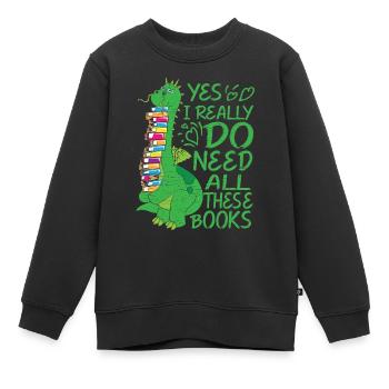 Bücherwurm Leseratte Geschenk - Kinder Premium Organic Sweatshirt - Schwarz - Vorne - AI Model Kid Female (0cm)