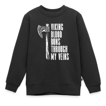 Mythologie nordique Odin Viking Dieu nordique - Sweat Premium enfant bio - noir - Devant - AI Model Kid Female (0cm)