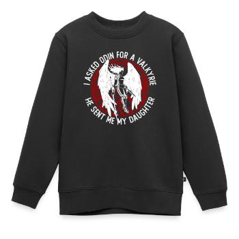 Mythologie nordique Odin Viking Dieu nordique - Sweat Premium enfant bio - noir - Devant - AI Model Kid Female (0cm)