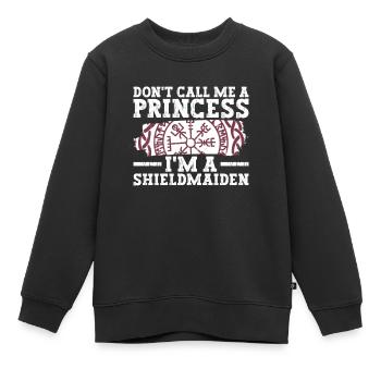Shieldmaid Mythologie nordique Viking Nordique - Sweat Premium enfant bio - noir - Devant - AI Model Kid Female (0cm)
