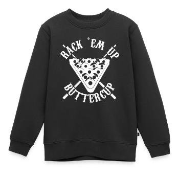 rack em up buttercup Design for a billird - Kids Premium Organic Sweatshirt - black - Front - AI Model Kid Female (0cm)