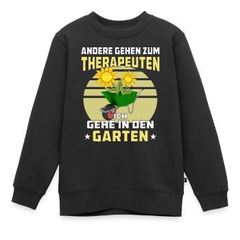 ANDERE GEHEN ZUM THERAPEUTEN ICH GEHE IN DEN G - Kinder Premium Organic Sweatshirt - Schwarz - Vorne - AI Model Kid Female (0cm)