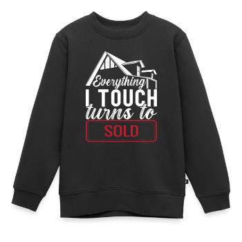 Immobilienmarkler Markler Immobilien - Kinder Premium Organic Sweatshirt - Schwarz - Vorne - AI Model Kid Female (0cm)