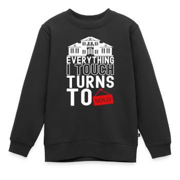 Immobilienmarkler Markler Immobilien - Kinder Premium Organic Sweatshirt - Schwarz - Vorne - AI Model Kid Female (0cm)
