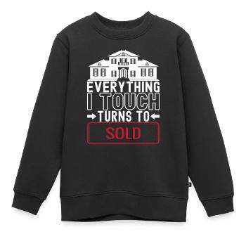 Immobilienmarkler Markler Immobilien - Kinder Premium Organic Sweatshirt - Schwarz - Vorne - AI Model Kid Female (0cm)