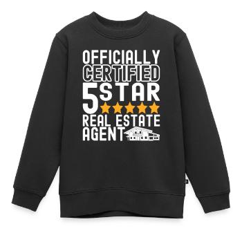 Immobilienmarkler Markler Immobilien - Kinder Premium Organic Sweatshirt - Schwarz - Vorne - AI Model Kid Female (0cm)