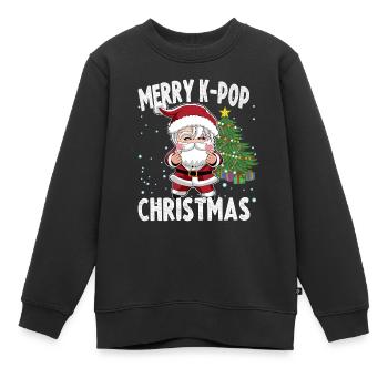 Frohe Weihnachten Oppa Santa K-Pop Idol - Kinder Premium Organic Sweatshirt - Schwarz - Vorne - AI Model Kid Female (0cm)