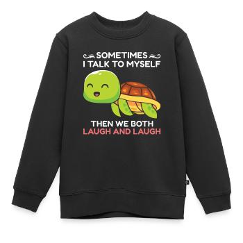 Drôle de tortue de mer Tortue de mer Eau de mer - Sweat Premium enfant bio - noir - Devant - AI Model Kid Female (0cm)