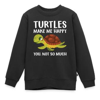 Drôle de tortue de mer Tortue de mer Eau de mer - Sweat Premium enfant bio - noir - Devant - AI Model Kid Female (0cm)